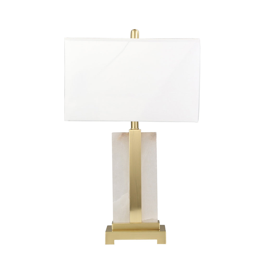 Metal / Alabaster  Table Lamp28", White