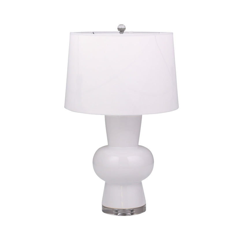 Ceramic Single Gourd Table Lamp 28", White