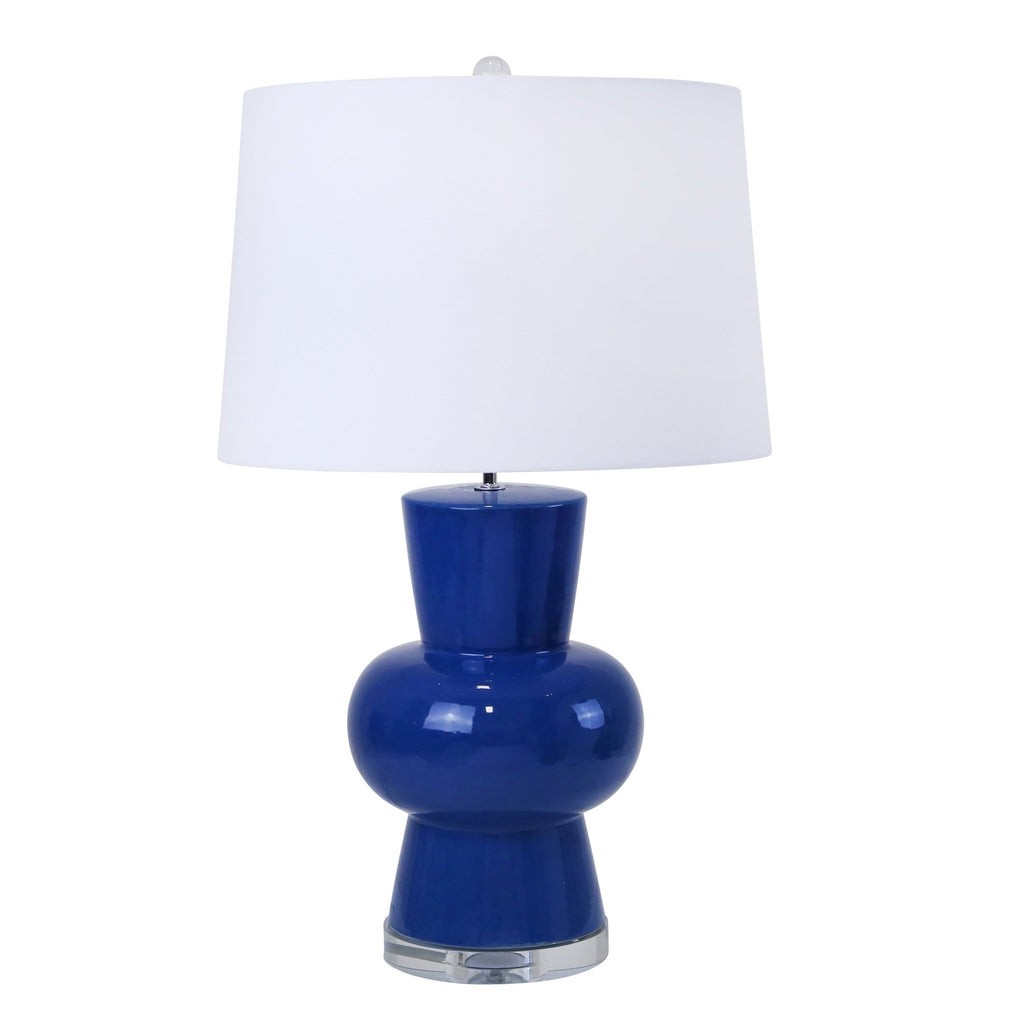 Ceramic Single Gourd Table Lamp 28", Blue