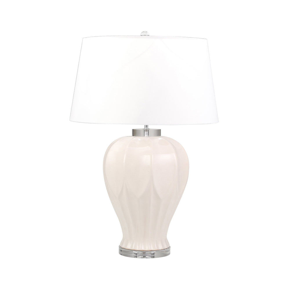 Ceramic Textured Table Lamp 27", Cream