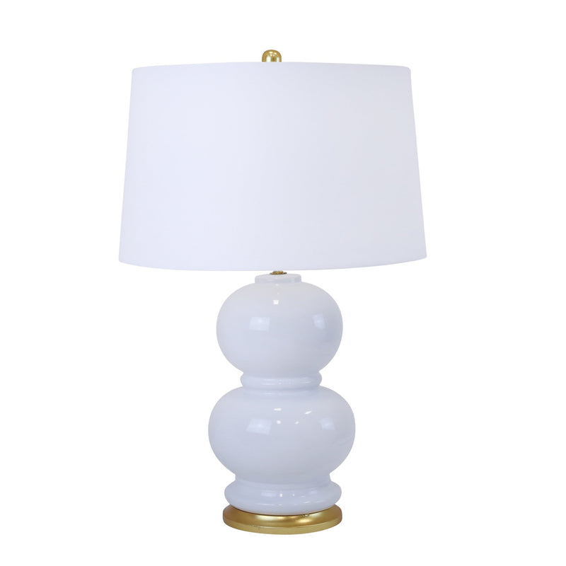 Ceramic Double Gourd Table Lamp 27", White