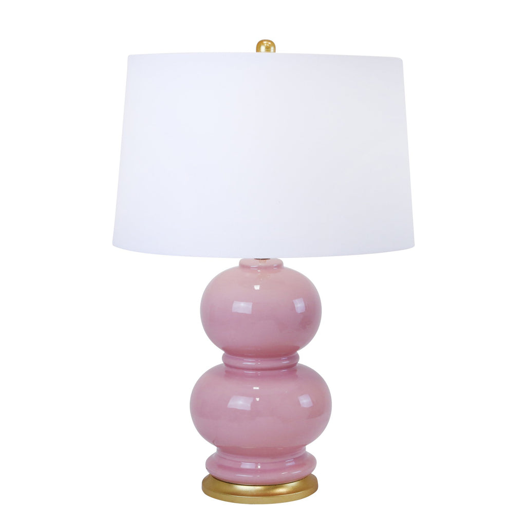 Ceramic Double Gourd Table Lamp 27", Pink
