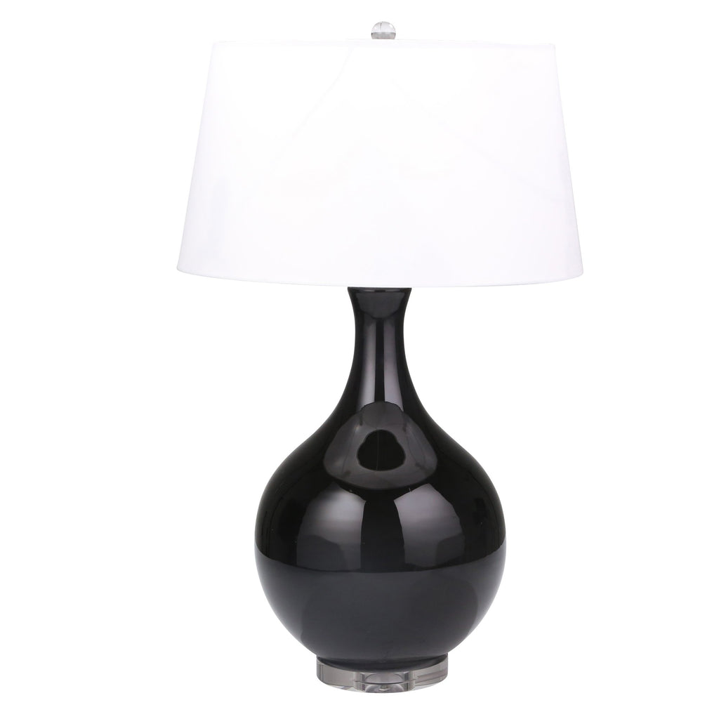 Glass Teardrop Table Lamp 33",Black