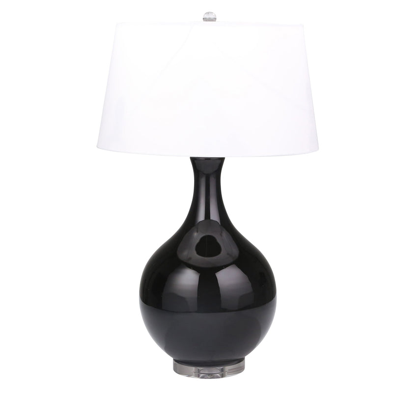 Glass Teardrop Table Lamp 33",Black