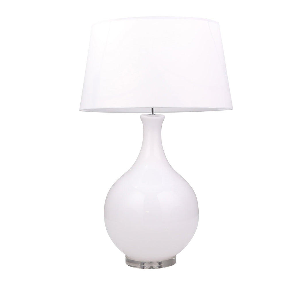 Glass Teardrop Table Lamp 33",White