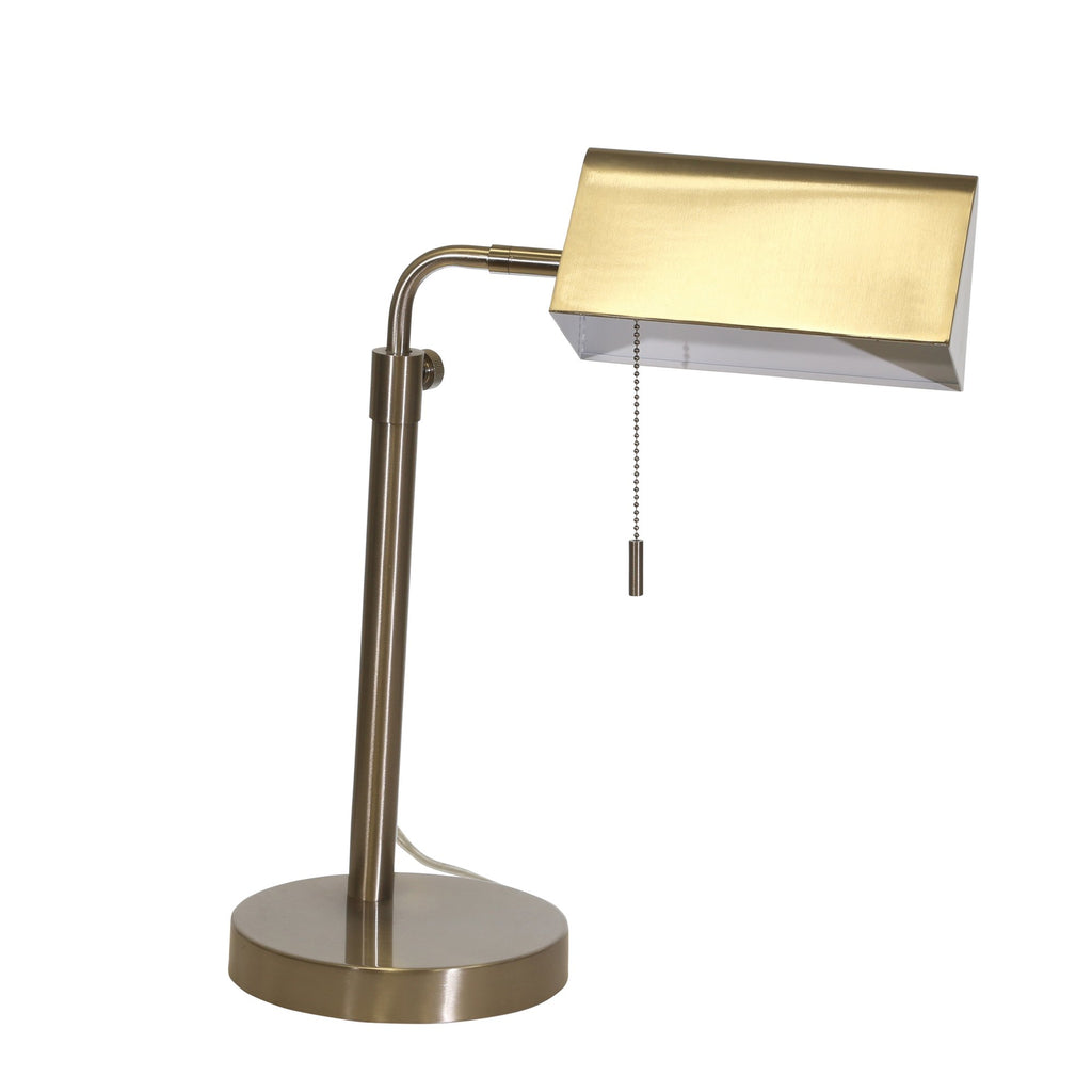 Metal Rectangle Task Table Lamp 21", Silver