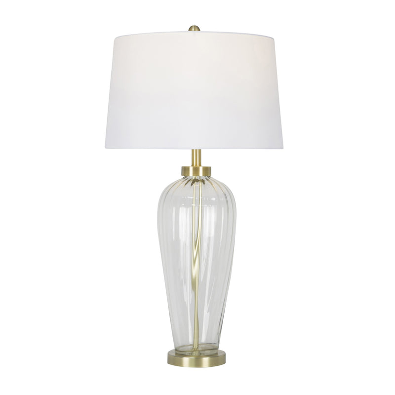 Grooved Glass Table Lamp 32", Clear