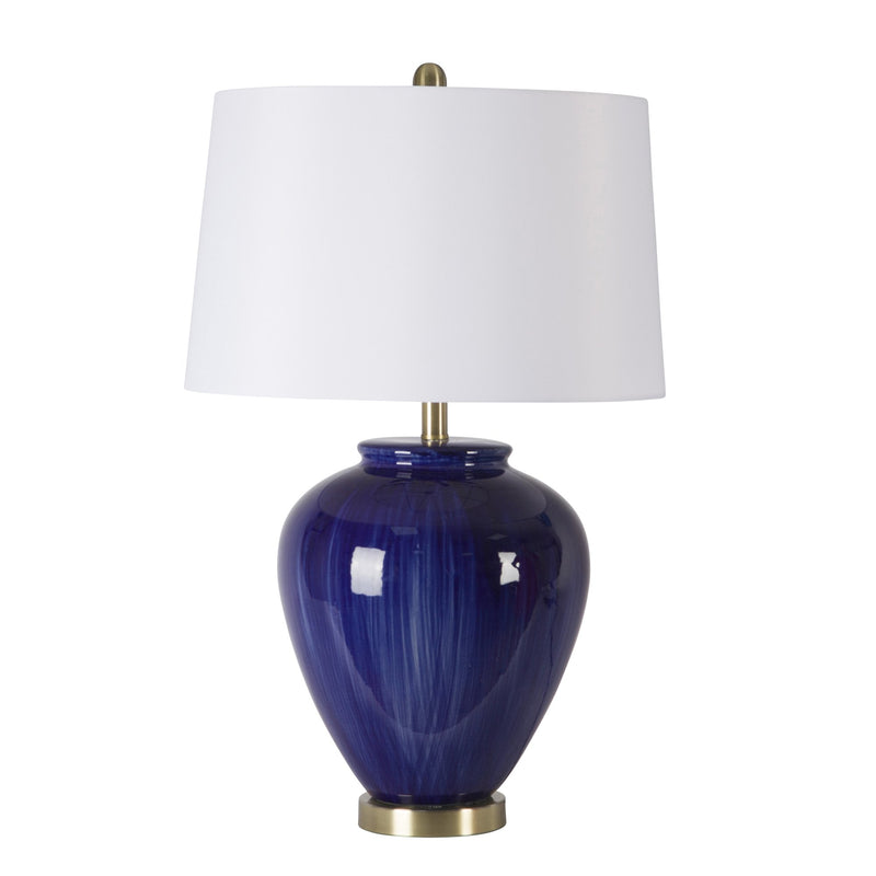 Ceramic Round Jug Table Lamp 28", Blue