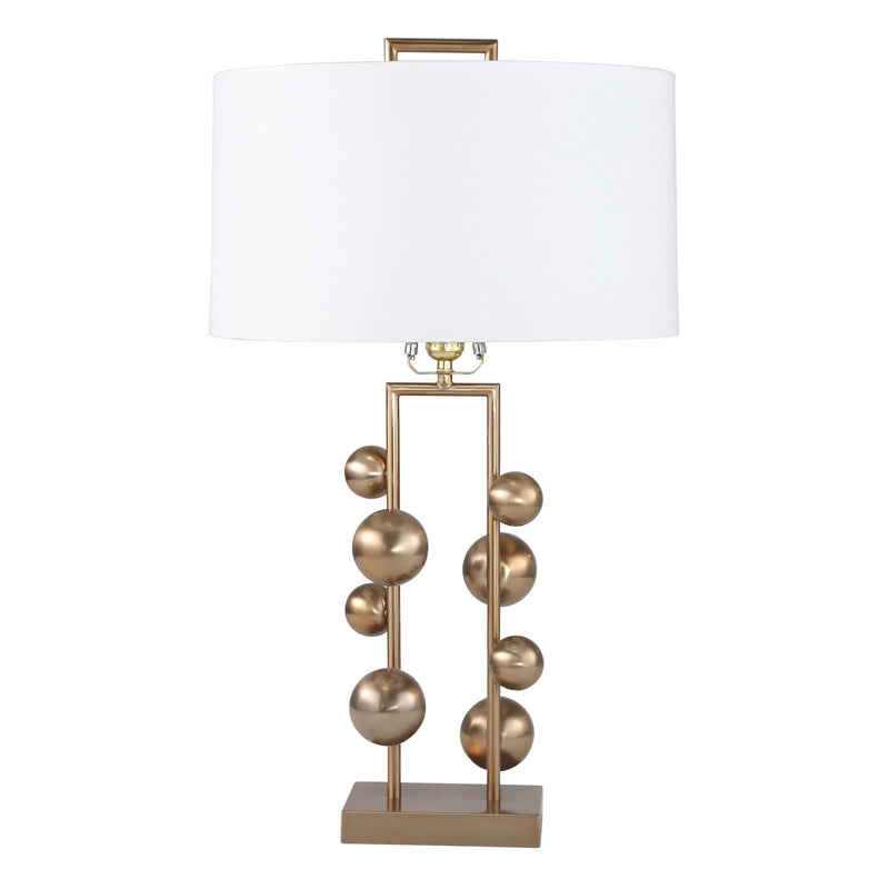 Metal 26" Ball Steps Table Lamp W/Usb Port, Gold