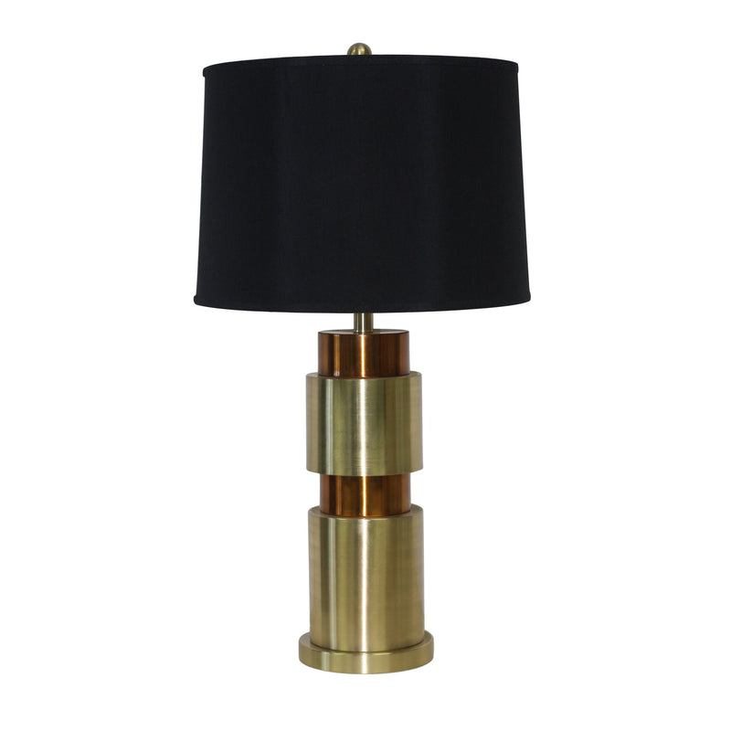 Metal 32"  Double  Cylinder Table Lamp, Gold