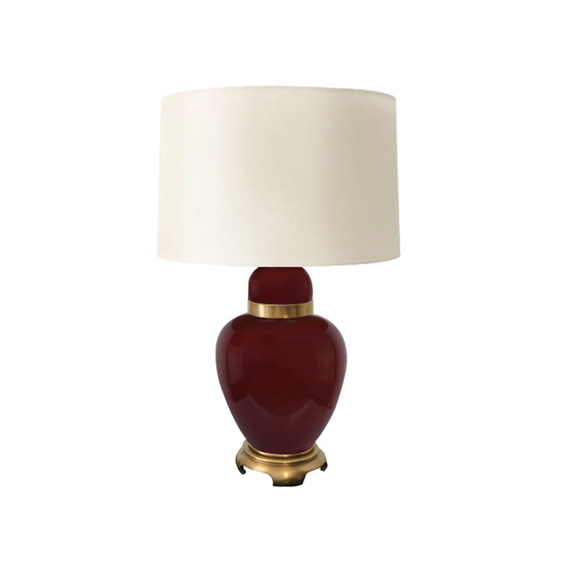 Glass 29" Urn Table Lamp, Ox Blood Red