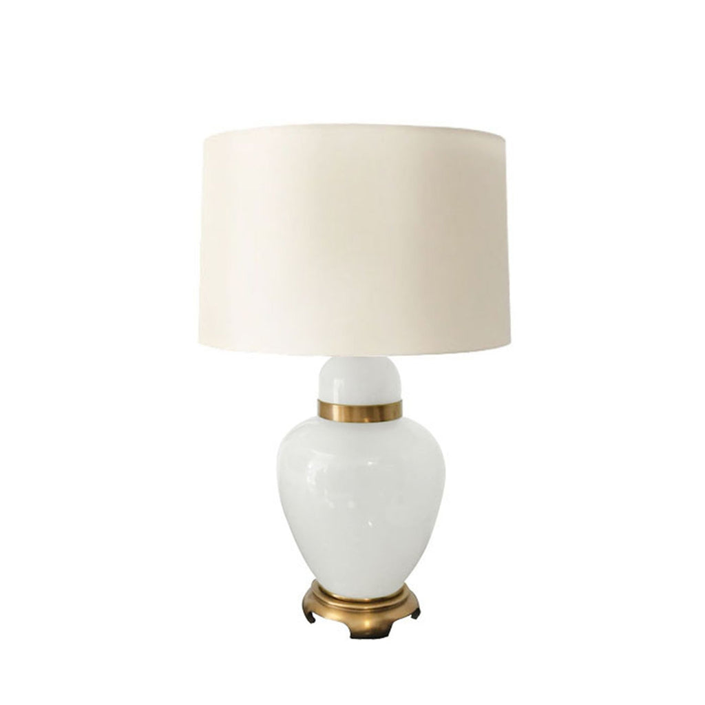 Glass 29" Urn Table Lamp, Milky White