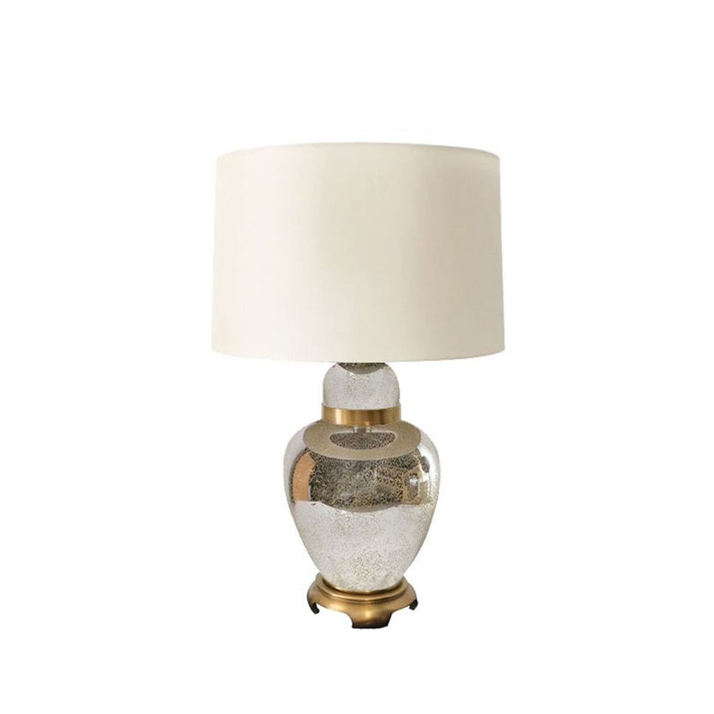 Glass 29" Urn Table Lamp, Mercury Glass