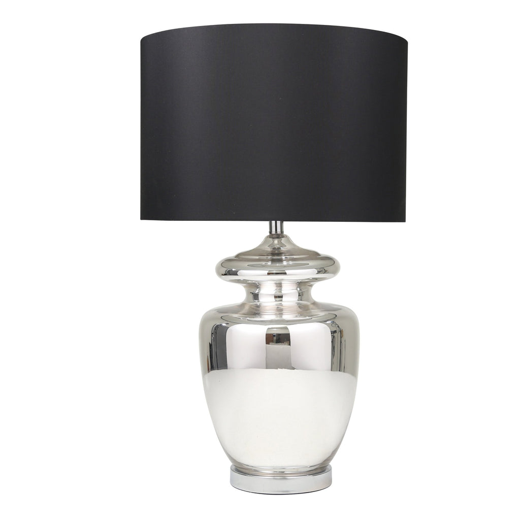 Glass 31" Urn Table Lamp, Silver