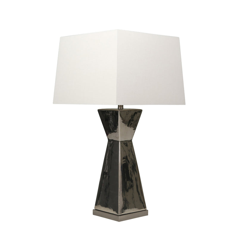 Ceramic 34" Hourglass Table Lamp, Silver
