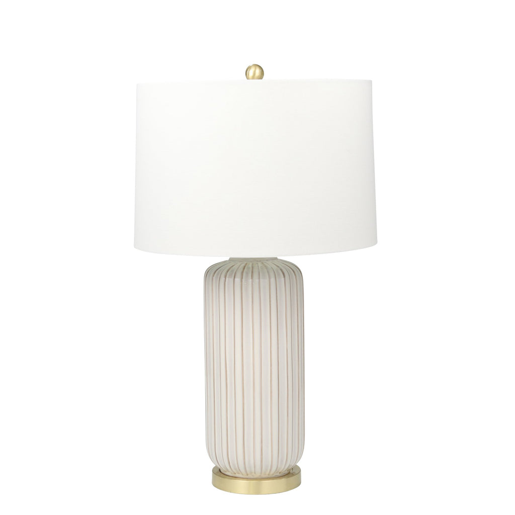 Ceramic 29' Fluted Column Table Lamp, Cream