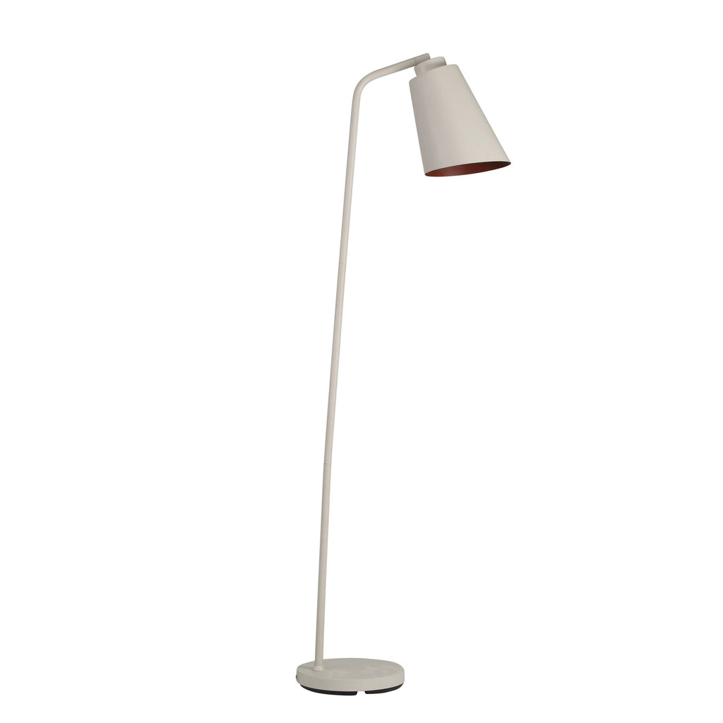 Metal 57" Goose Neck Floor Lamp, White