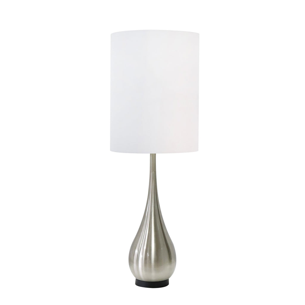 Metal 40" Tear Drop Floor Lamp, Silver