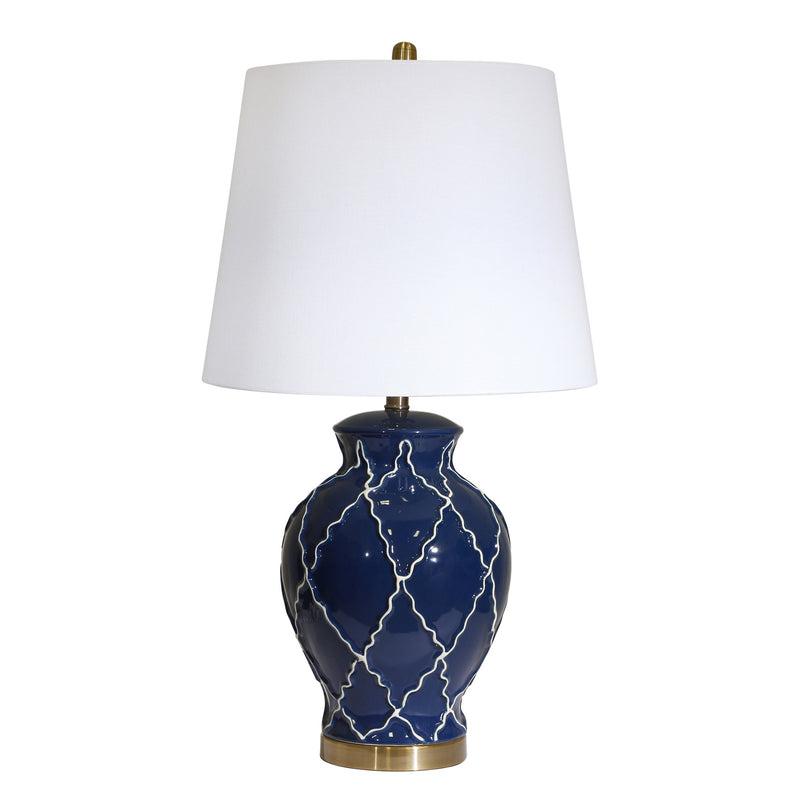Ceramic 30" Urn Table Lamp, Blue