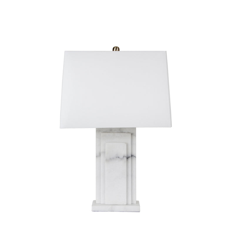 Marble 29" Table Lamp, White