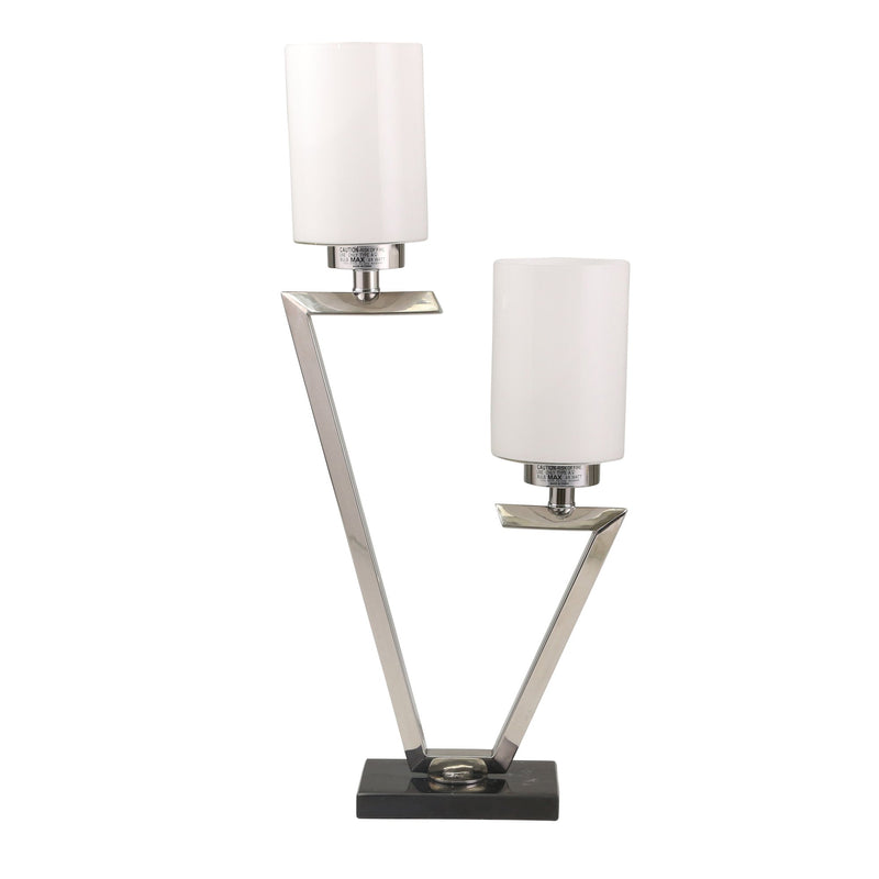 Metal 30" Dual Light Table Lamp, Silver