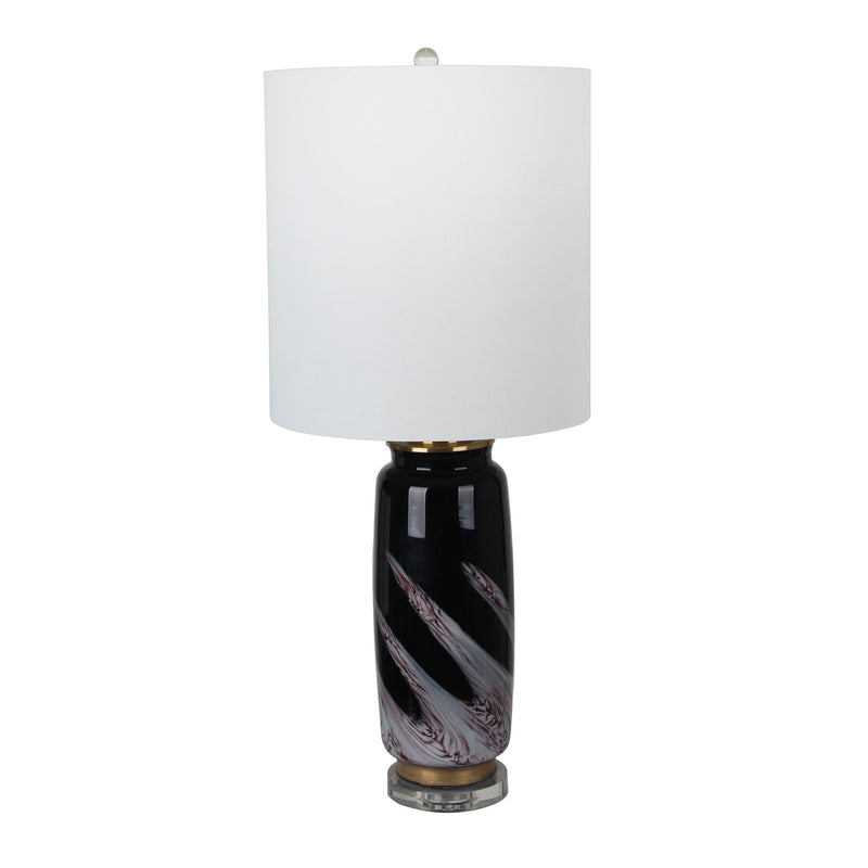 Glass 36" Table Lamp, Black Mix