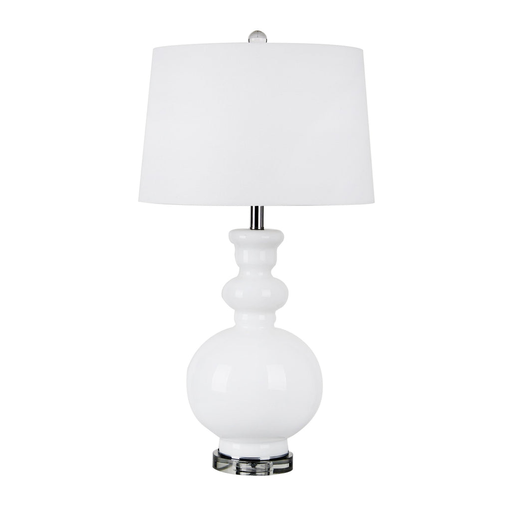 Glass 32" Table Lamp, White