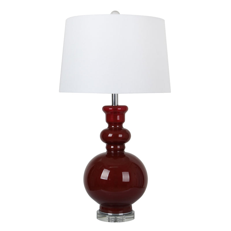 Glass 32" Table Lamp, Red