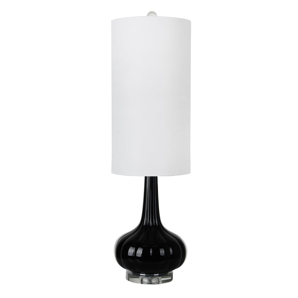 Glass 36" Genie Table Lamp, Black