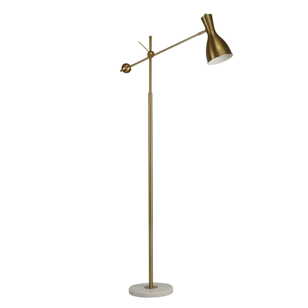 Metal 66" Pivot Arm Floor Lamp, Gold - Kd