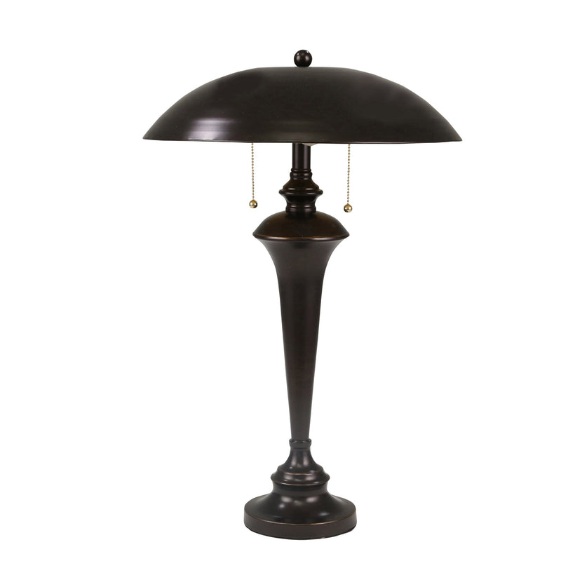 Metal 27" Dome Shade Table Lamp, Black
