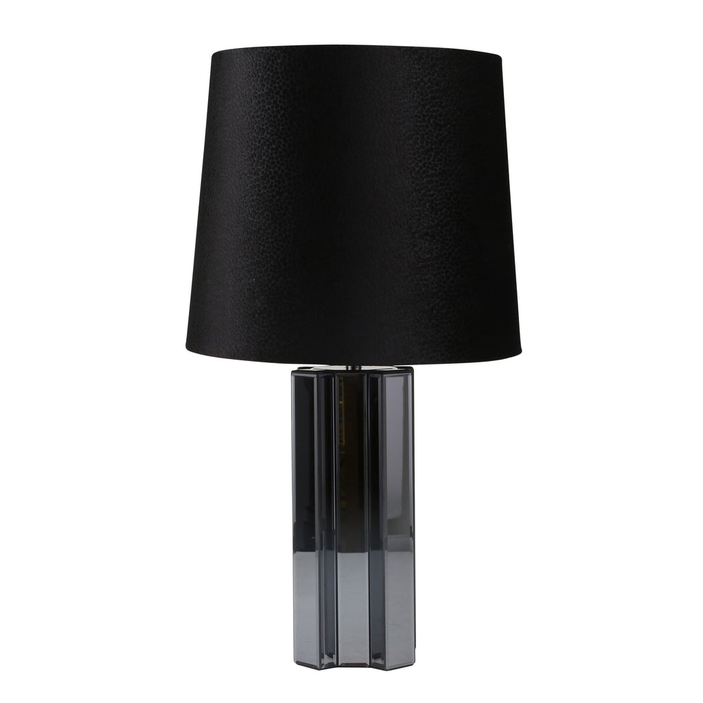 Mirrored 33" Geometric Table Lamp, Black