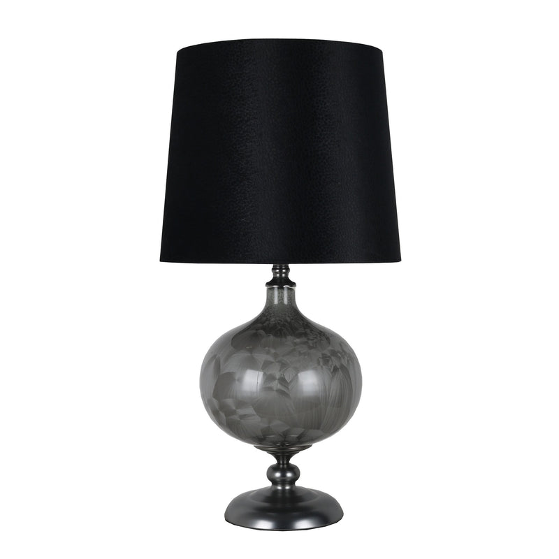 Glass 31" Round Table Lamp, Transparent Gray