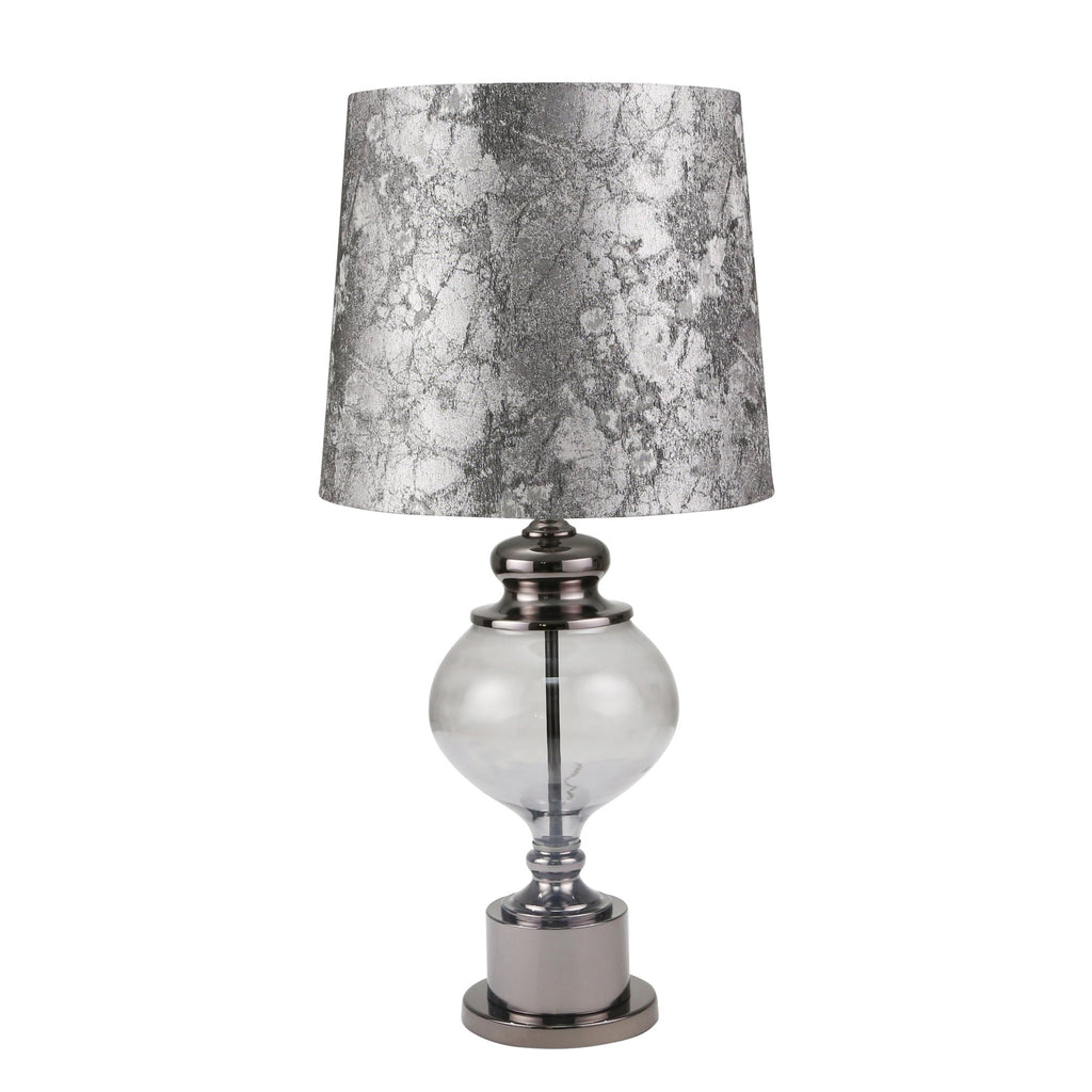 Glass 33" Urn Table Lamp, Smoke