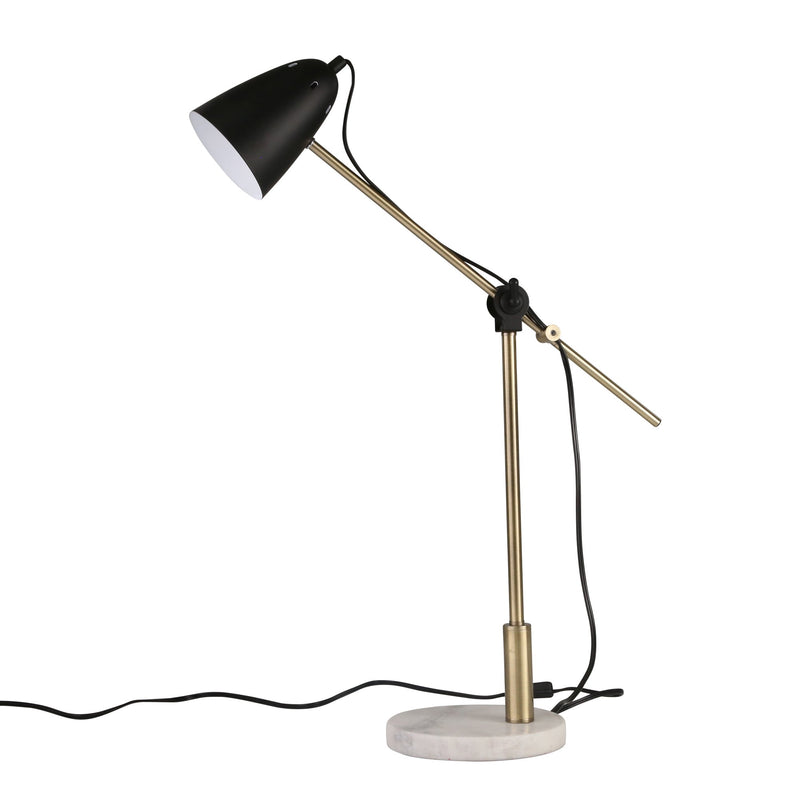 Metal 31" Table Lamp W/ Marblebase, Gold
