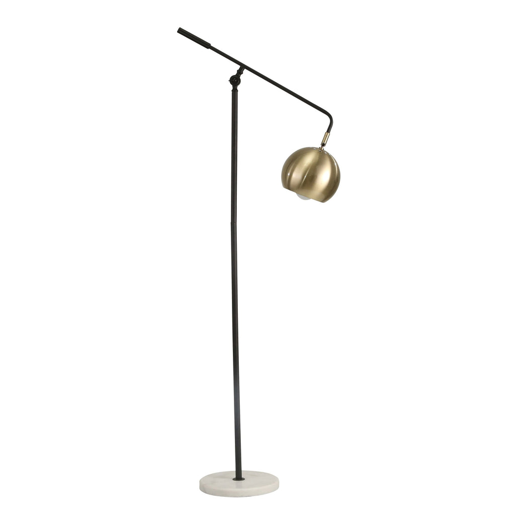 Metal 59" Swing Arm Floor Lamp, Black
