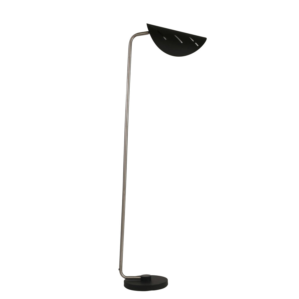 Metal 57" Wrap Shade Floor Lamp, Silver/Black
