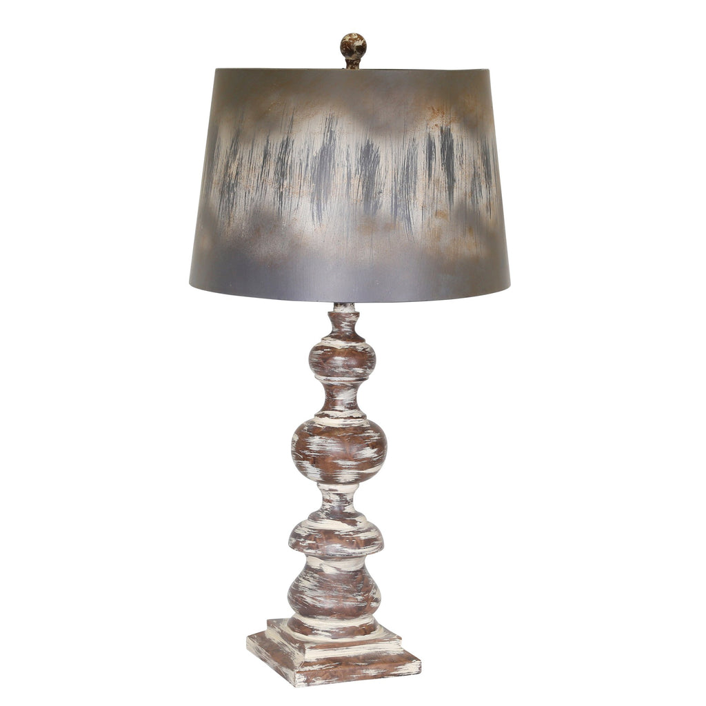 Resin 31" Tiered Table Lamp, Antique Black