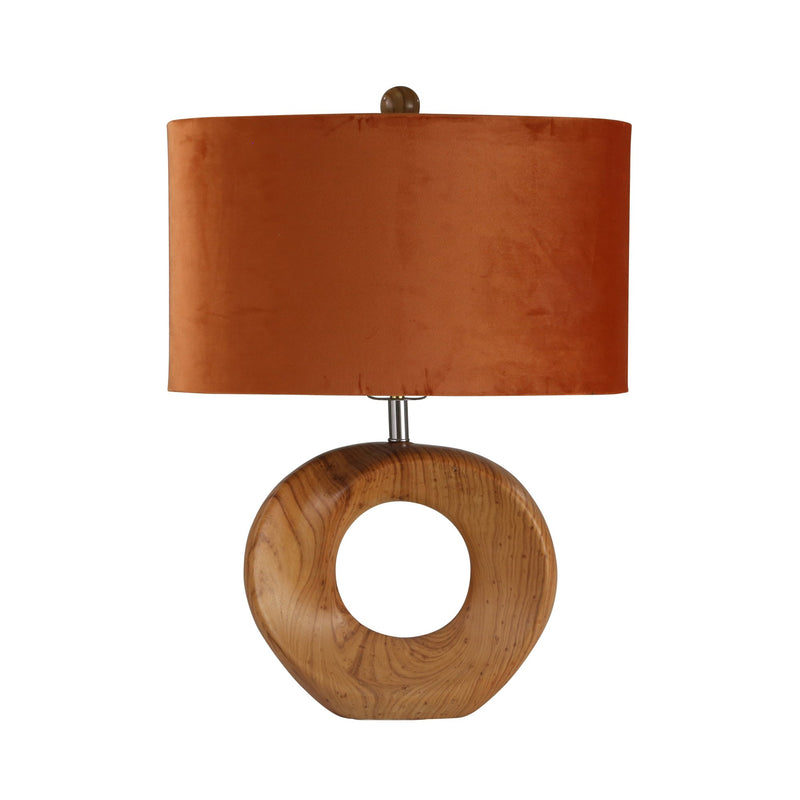 Ceramic 22" Wood Look Table Lamp, Brown
