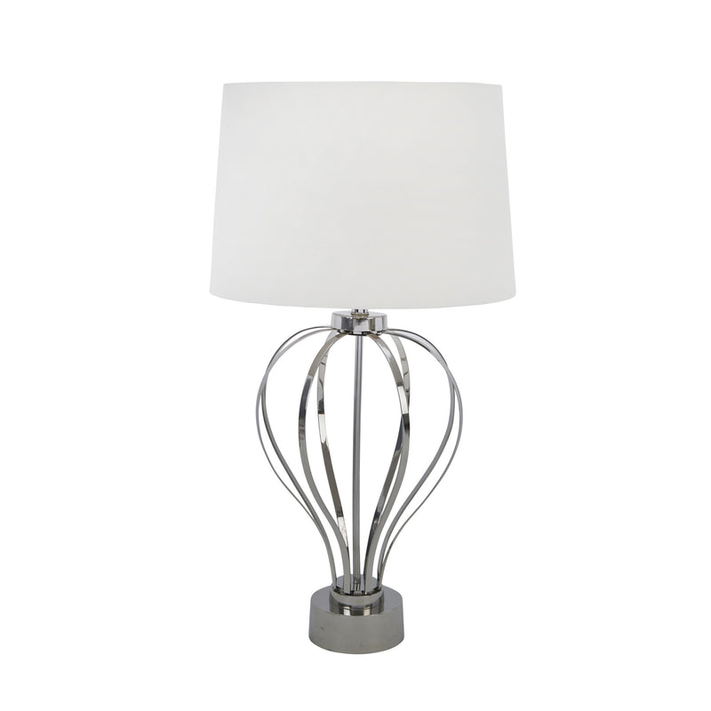 Stainless Steel 25" Open Bodytable Lamp, Silver