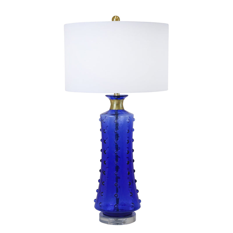 Glass 32" Table Lamp , Royal Blue