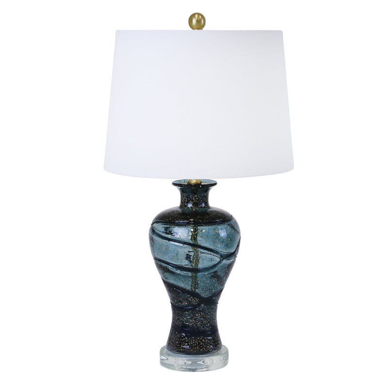 Glass 27" Table Lamp,  Blue Mix