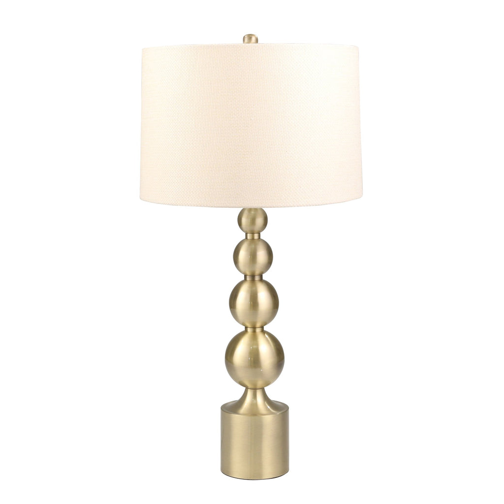 Metal 34" 3 Ball Table Lamp, Antique Brass