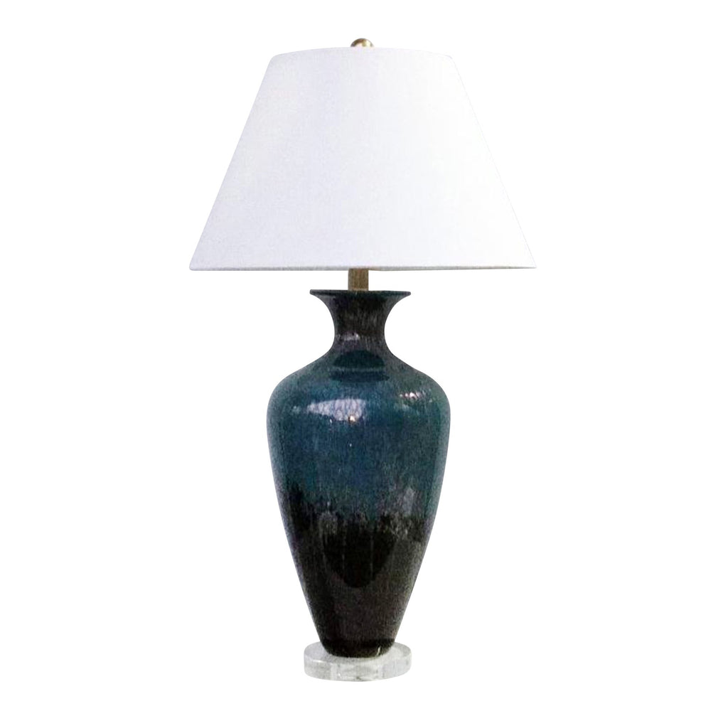 Glass 35" Urn Table Lamp, Bluemix