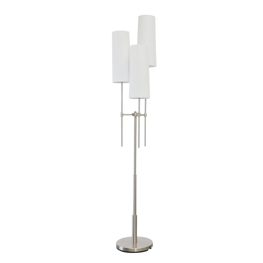 Metal 68" Floor Lamp With 3 Lights, Silver - Kd