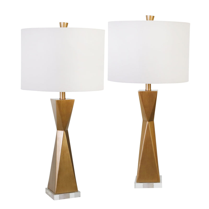 S/2 Resin 28" Table Lamps, Gold