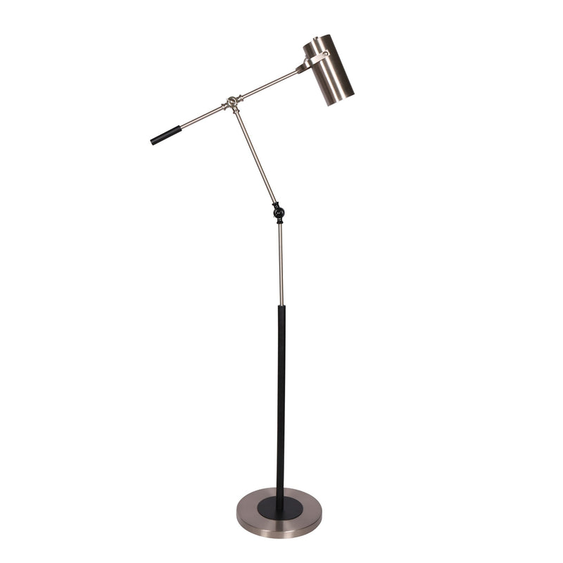 Metal 58" Swing Arm Floor Lamp, Silver - Kd