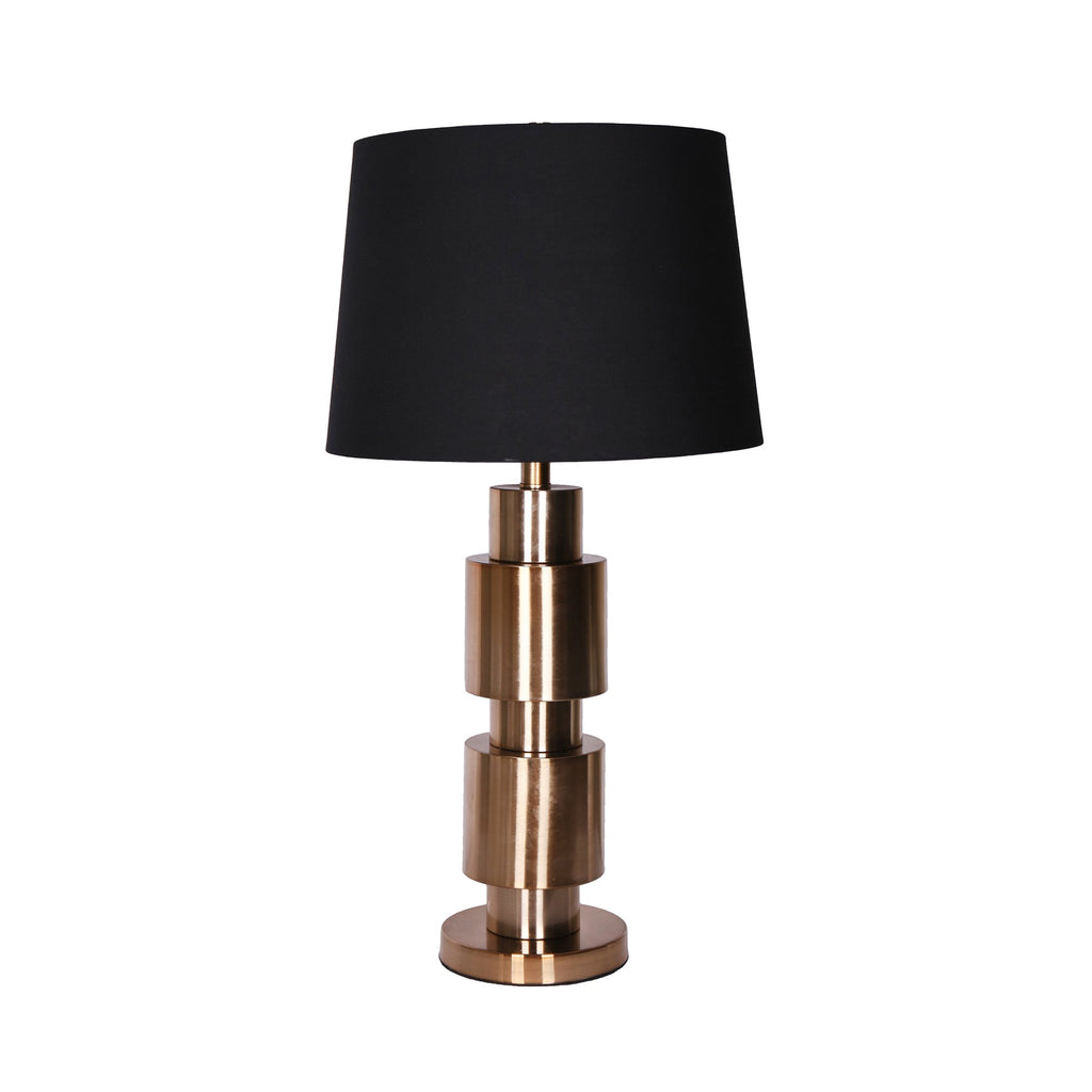 Metal 28" Cylinder Stacked Lamp, Gold