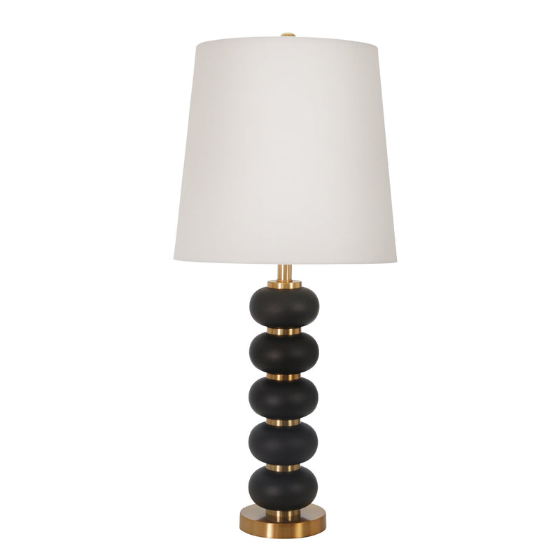 Metal 34" Stacked Ball Table Lamp, Black/Gold