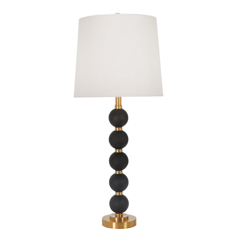 Metal 32.5" Stacked Ball Table Lamp, Black/Gold